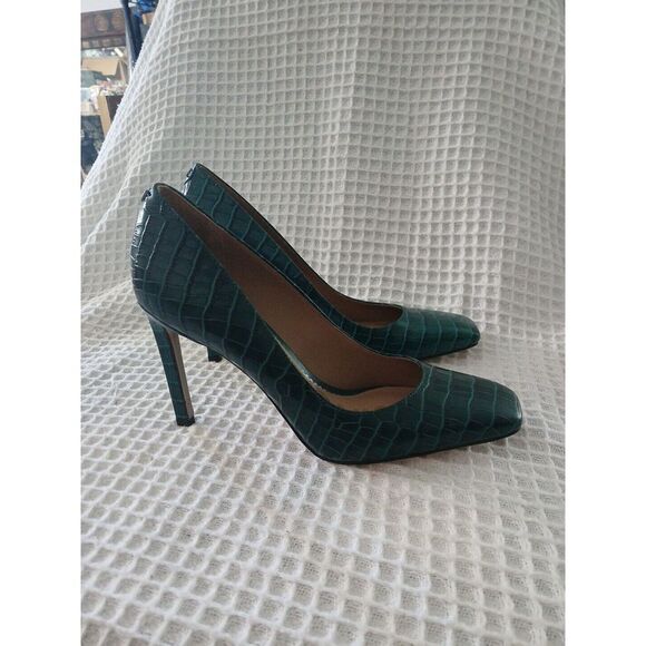 SAM EDELMAN Womens Green Crocodile Arch Support Breathable Padded Heels - Picture 5 of 8